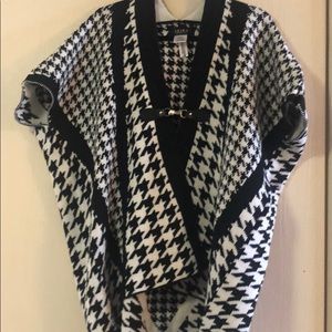 Black and white poncho